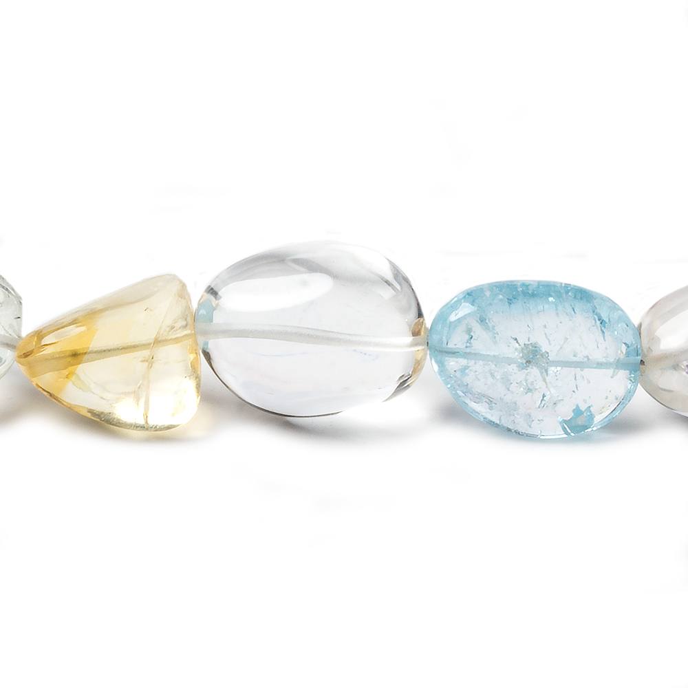 13x13-21x13mm Multi-Gemstone plain nugget beads 16 inch 23 pieces A
