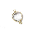 13x13mm Vermeil Bezel Crystal Quartz faceted triangle Connector 1 piece