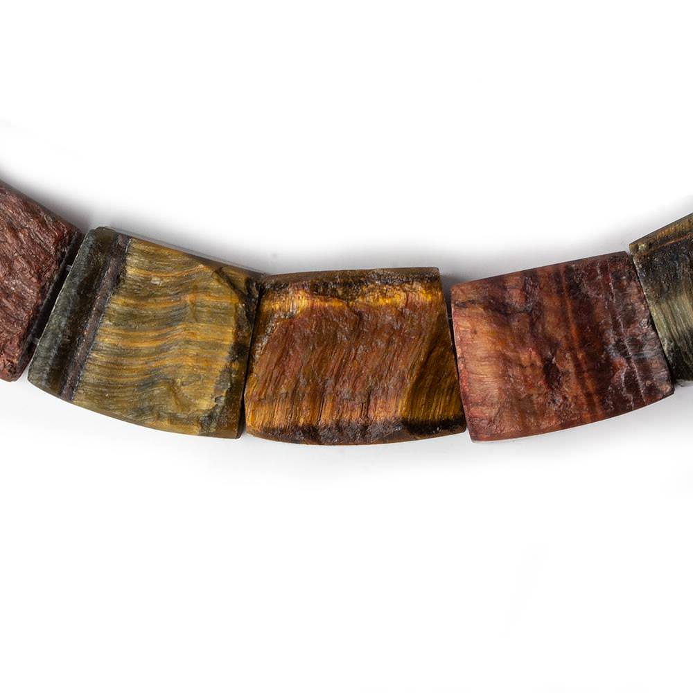 13x18-20x24mm Matte & Polished Multi Color Tiger's Eye fancy shape Collar 25 beads A