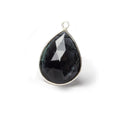 13x20mm Silver Bezel Indicolite Tourmaline Pear Pendant 1 Piece