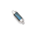 13x5mm Silver Leafed Labradorite faceted tube barrel Connector 1 piece