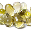 13x8-30x20mm Lemon Quartz Checkerboard Faceted Tear Drops 44 beads AAA Grade
