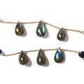 13x8mm to 14x7mm Labradorite Beads Plain Tear Drop Set of 3