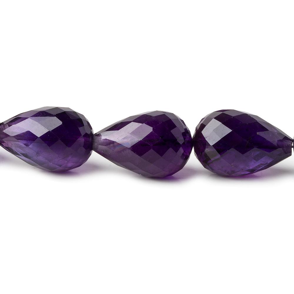 13x9-15x10mm Amethyst straight drilled faceted tear drops 15 inch 25 beads AA