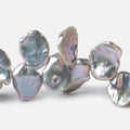 13x9-17x14mm Lilac Silver Top Drilled Keshi Freshwater Pearls 16 inch 53 pieces