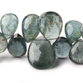 13x9-26x20mm Moss Aquamarine Faceted Pears 8.5 inch 37 Beads AAA