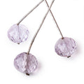 14-14.5mm Pink Amethyst Concave Faceted Rondelles Set of 3 Focal Beads