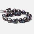 14-17mm Peacock Ultra Baroque Freshwater Pearls 17 inch 19 pcs .8mm drill hole AAA