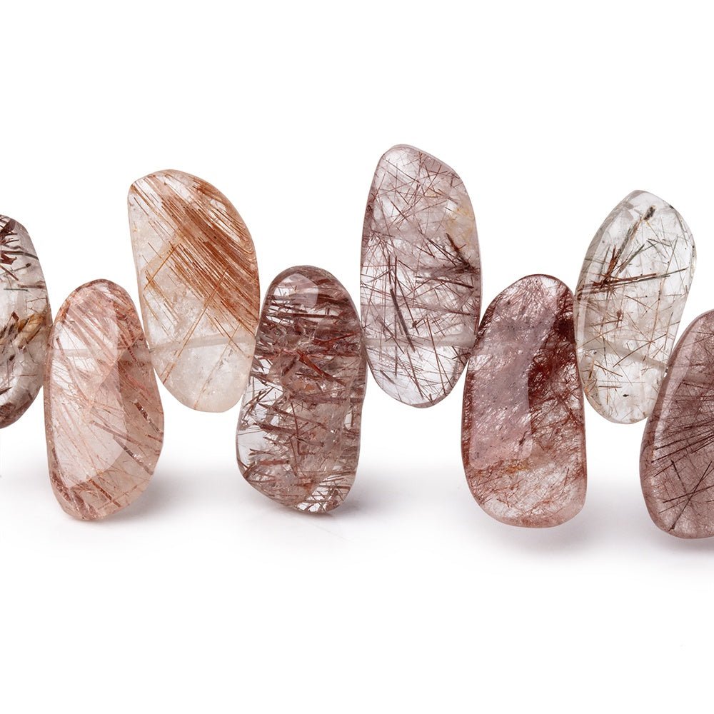 14-19mm Rutilated Quartz Plain Freeform Beads 8 inch 28 pieces