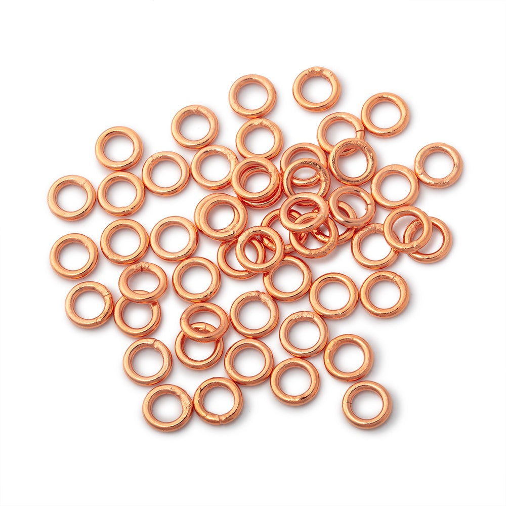 6mm Copper Closed Jump Ring Set of 50 pieces