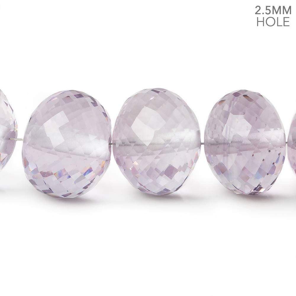 14.5-16mm Amethyst large hole Faceted Rondelle Beads 16 inch 33 pieces AA