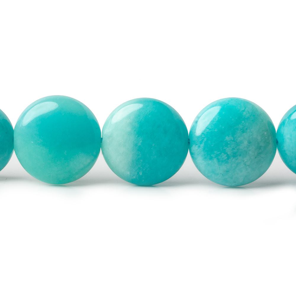 14mm Amazonite plain coin beads 15.5 inch 29 pieces AA