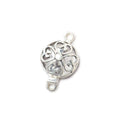 14mm Antiqued Sterling Silver plated Box Clasp Filigree Flower 1 piece