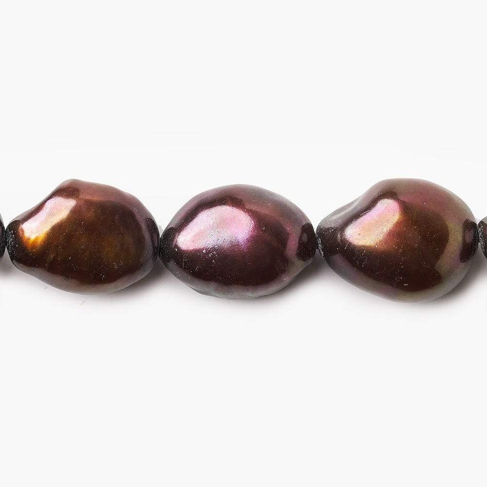 14mm Chocolate Brown Baroque Pearl, 15 inch, 34 pieces