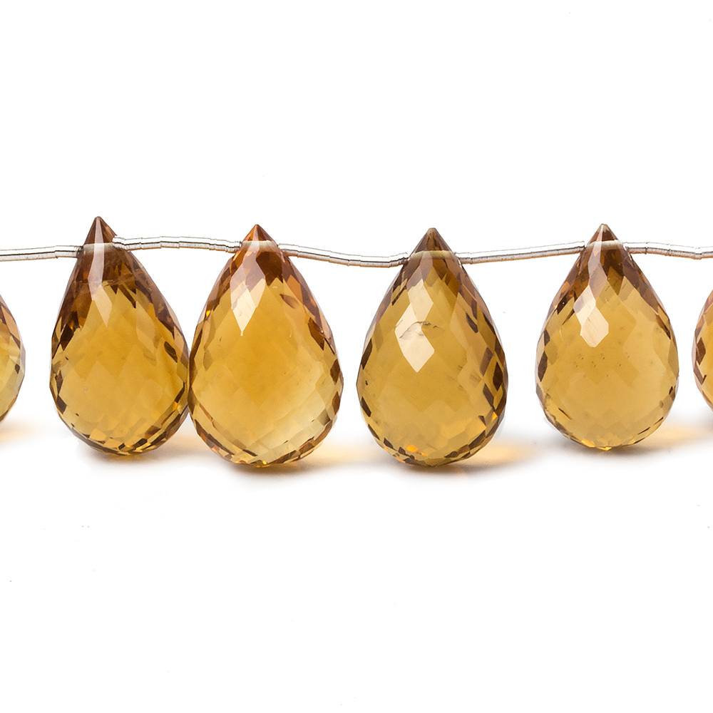 14x10 -19x12mm Madeira Citrine Faceted Tear Drop Beads 7 inch 13 pieces
