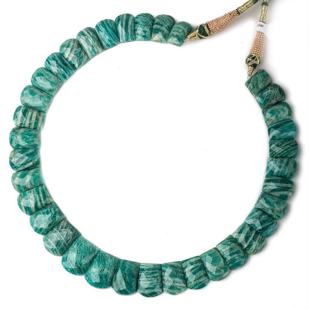 14x10-20x15mm Russian Amazonite double drilled faceted fancy shape collar 35 beads