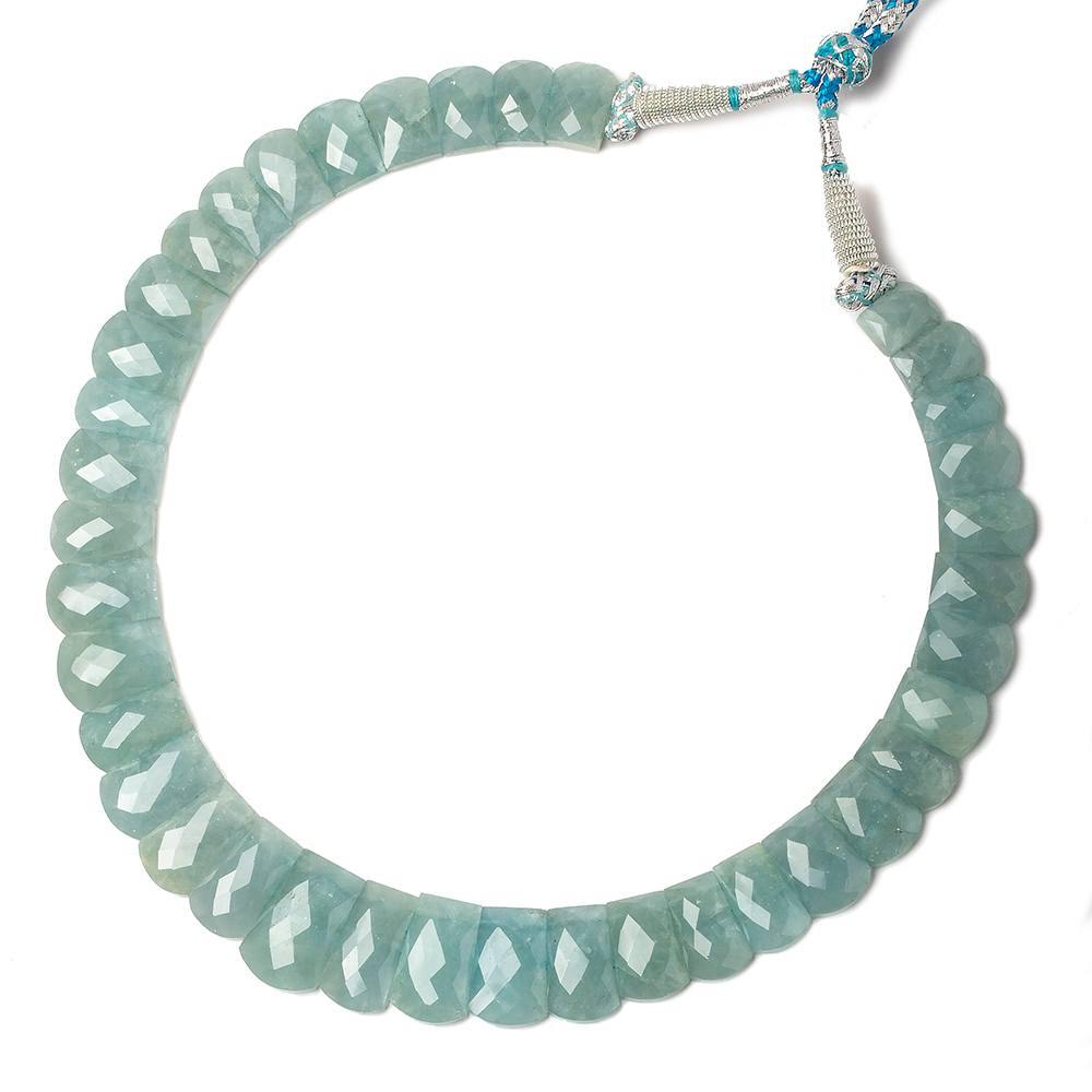 14x10-24x15mm Aquamarine double drilled faceted fancy shape collar 38 beads