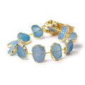 14x11-16x12mm Gold Leafed Santorini Blue Drusy Strand 8 inch 11 pieces