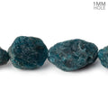 14x15-19x16mm Matte Neon Blue Apatite natural crystal nuggets 8 inch 10 beads