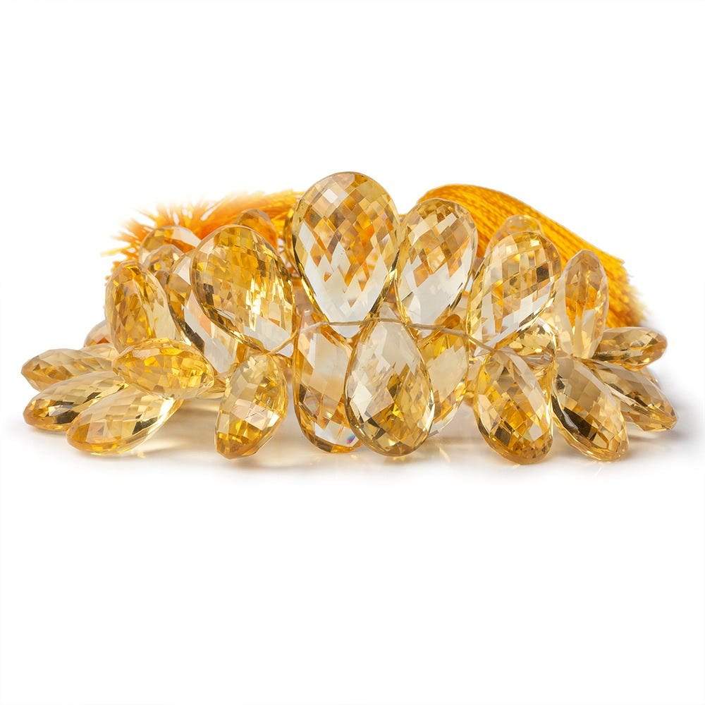 14x9-20x13mm Citrine Faceted Pear Beads 7.5 inch 48 pieces