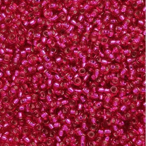 Miyuki 15-1436   15/0 Silver Lined Transparent Raspberry Seed Beads - 2 or 5 gm