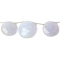 15-20mm Blue Turkish Chalcedony Top Drill Coins 8 inch 11 beads