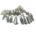15-23mm Greenish Blue Sapphire Elongated Pear 8 inch 21 pieces