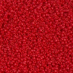 Miyuki 15-408   15/0 Opaque Red Glass Seed Beads - 5 gm
