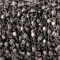 3mm Black Gold plated Hand Polished Nuggets on Black Gold plated Chain