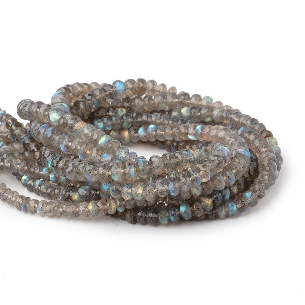 3.5-6mm Labradorite Faceted Rondelle Beads 18 inch 139 pieces AA
