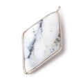 45x24mm Silver Bezel Dendritic Opal faceted Kite Pendant 1 piece
