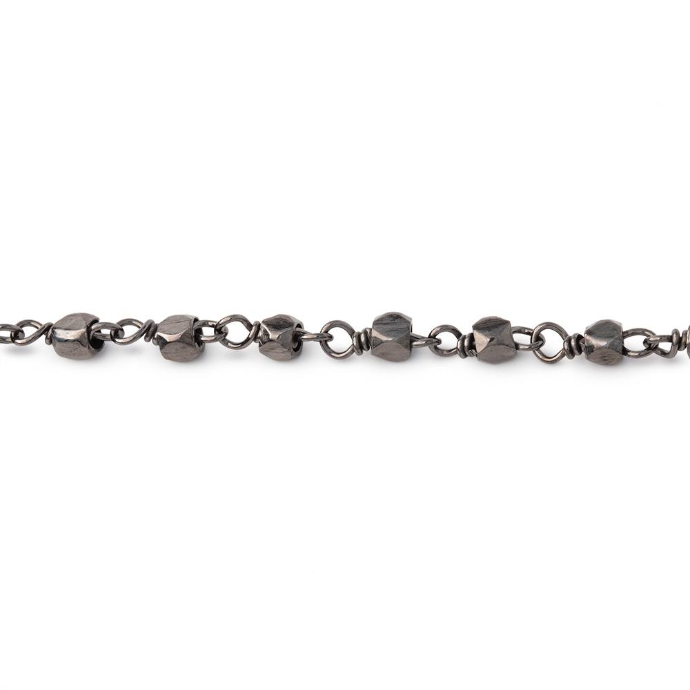3mm Black Gold plated Hand Polished Nuggets on Black Gold plated Chain