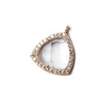 15.5mm Rose Gold Bezel White CZ and Crystal Quartz Triangle Pendant 1 piece