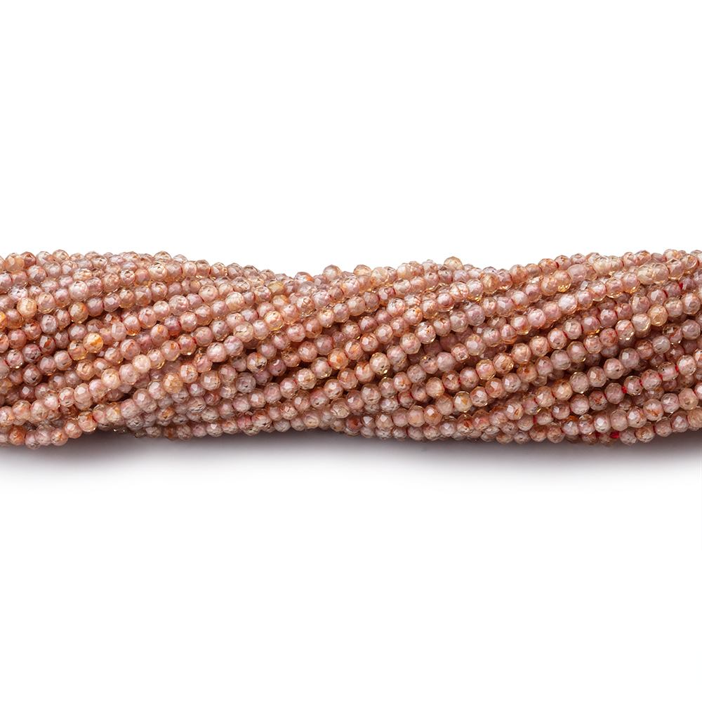 1.5mm Red Zircon Micro Faceted Rondelle Beads 12.5 inch 233 pieces AA