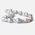 15mm Silver Ultra Baroque Freshwater Pearls 16 inch 16 pcs .8mm drill hole AAA