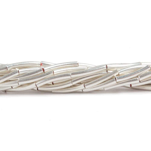 1.5mm Sterling Silver Plated Copper Curved Tube 8 inch 20 pcs