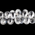 15x10mm Crystal Quartz Double Pavilion Faceted Pear Beads 8 inch 39 pieces