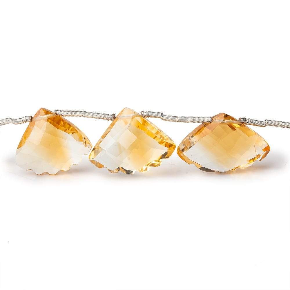 15x11-17x11mm Madeira Citrine Faceted Fan Beads 8.25 inch 13 pieces