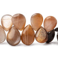 15x11-20x13mm Sunstone & Moonstone Plain Pear Beads 8.5 inch 36 pieces