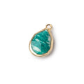 15x11mm Vermeil Bezel Russian Amazonite Pear Focal Pendant 1 piece