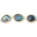 15x12-16x13mm Vermeil Bezel Labradorite Faceted Nugget Beads 8 inch 10 pieces
