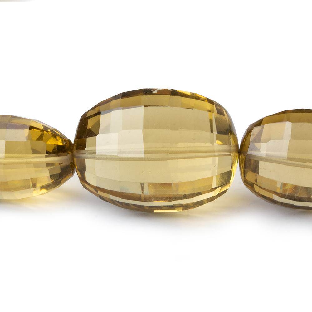 15x12-26x21mm Honey Quartz Checkerboard Faceted Ovals AAA Grade 25 beads