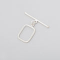 15x12mm Sterling Silver Toggle Rounded Rectangle 1 piece
