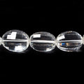 15x12mm Crystal Quartz checkerboard faceted ovals 16 inch 25 beads