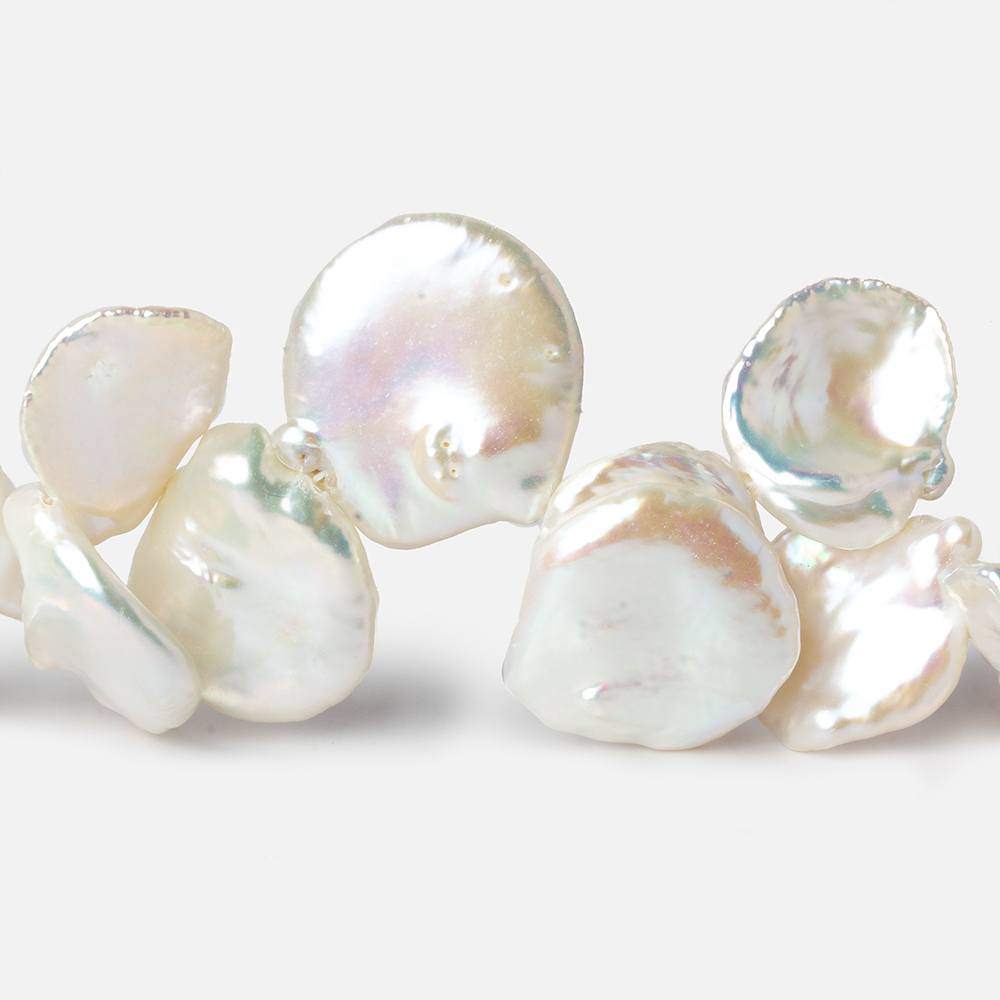 15x13-21x18mm Off White Top Drilled Keshi Freshwater Pearl 16 inch 37 pcs AAA