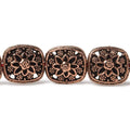 15x13mm Antiqued Copper Floral Cushion 8 inch 14 Beads