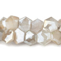 12-13mm Mystic Multi Color Moonstone Faceted Hexagonals 8 inch 32 beads