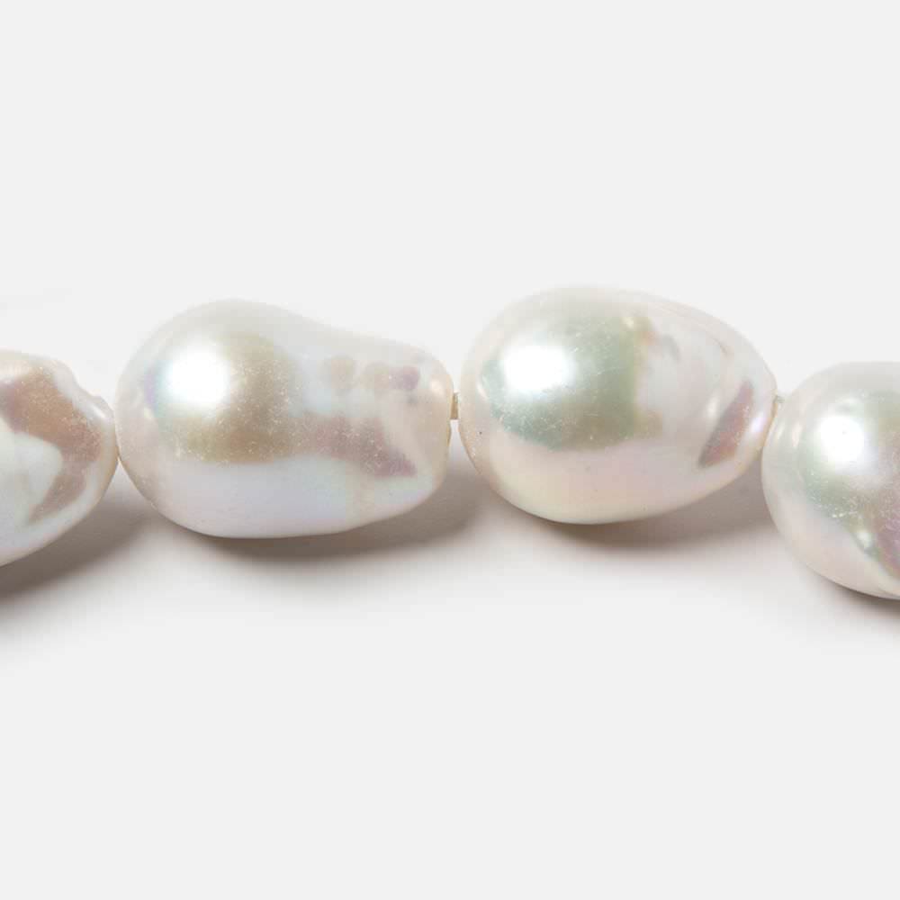 15x20-16x22mm Off White Ultra Baroque 2.5mm Hole Freshwater Pearls 5 pcs