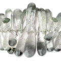 15x8-40x11mm Moss Quartz Faceted Pear Beads 7 inch 59 pieces AA