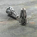 15x9mm Sterling Silver Plated Copper Cone Geometric Pattern *DISCONTINUED*